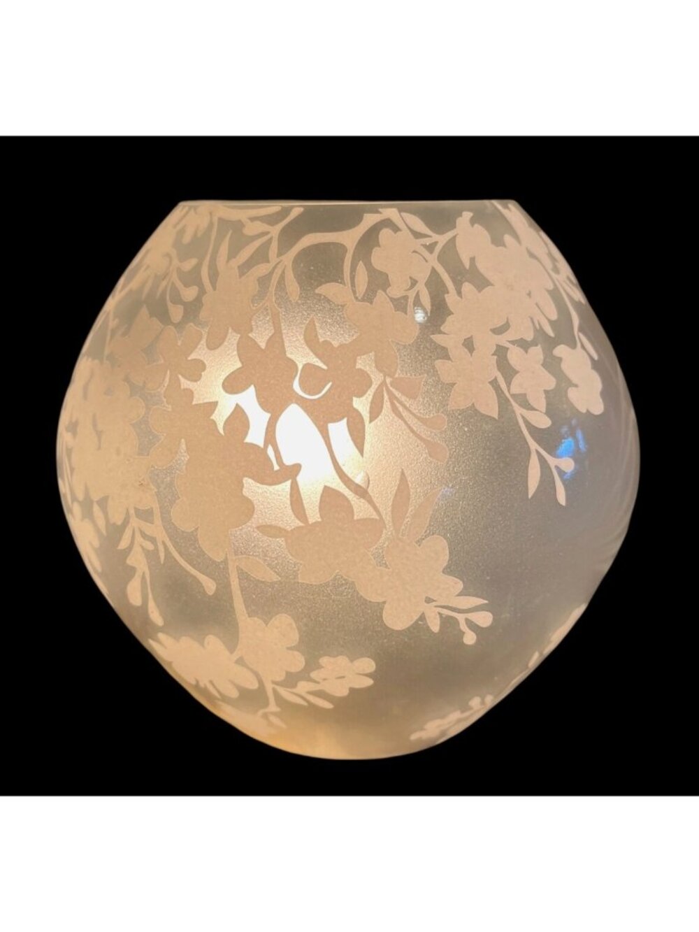 Frosted Glass Floral Pattern Electric Lamp 4.5 Inch